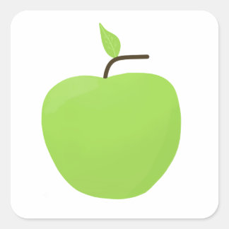 Sticker Carré Apple. Dessin de fruits.
