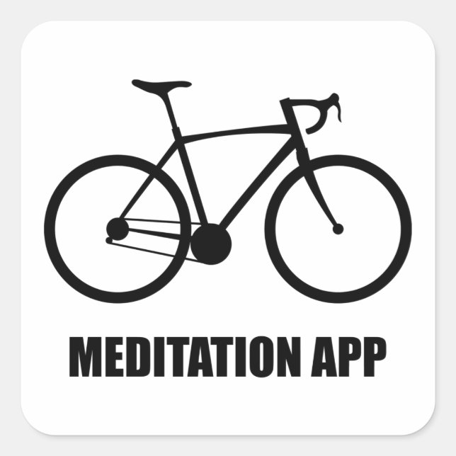 Sticker Carré Application de méditation de vélo (Devant)