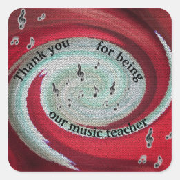 Sticker Carré Appréciation de l'enseignant de musique Merci bril