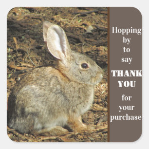 Sticker Carré Appréciation du client Merci d'entreprise Bunny