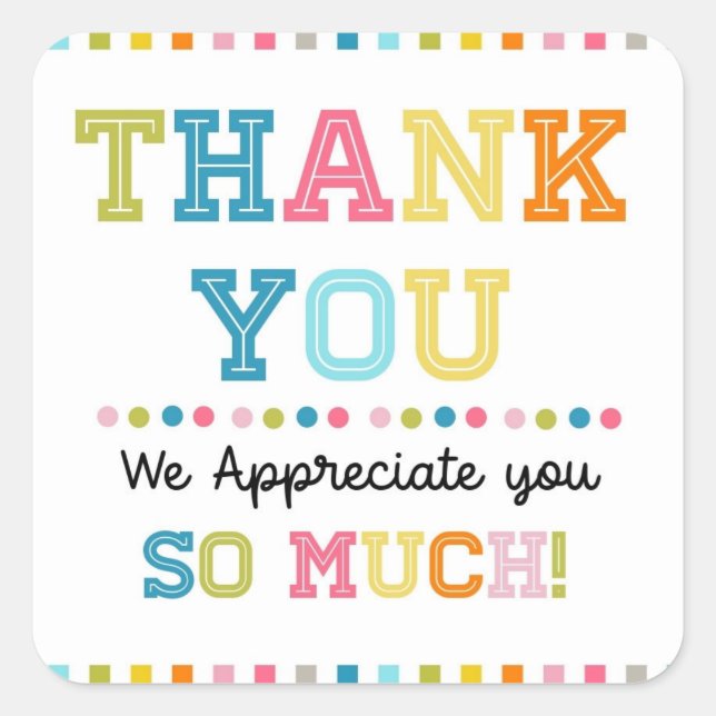 Sticker Carré appréciation du Merci (Devant)