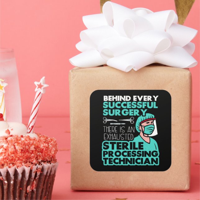 Sticker Carré Appréciation technique du technicien de traitement (Fête)