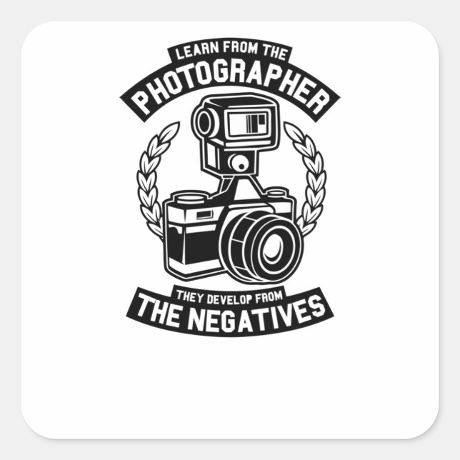 Sticker Carré Apprendre du photographe (Devant)