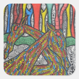 Sticker Carré Après-midi paresseux