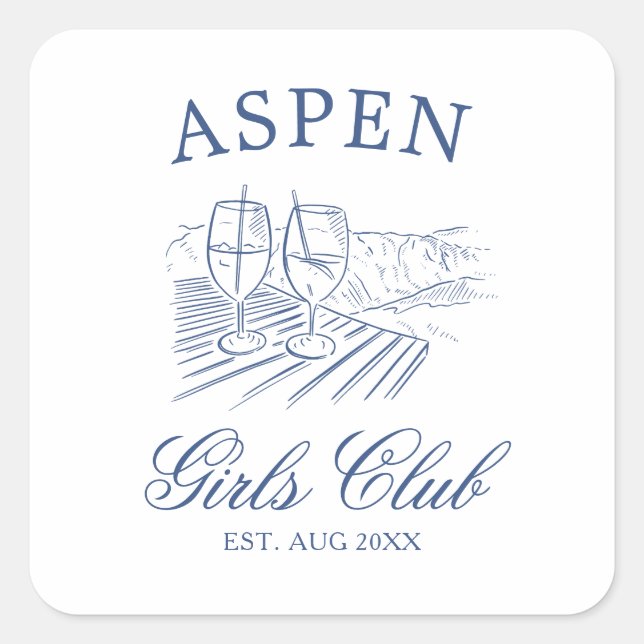 Sticker Carré Après Ski Avec La Mariée Avant Le Grand Jour Enter (Devant)