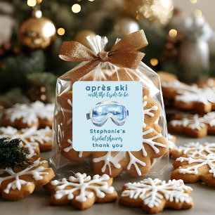 Sticker Carré Après-Ski Sport d'Hiver Aquarelle Enterrement de V