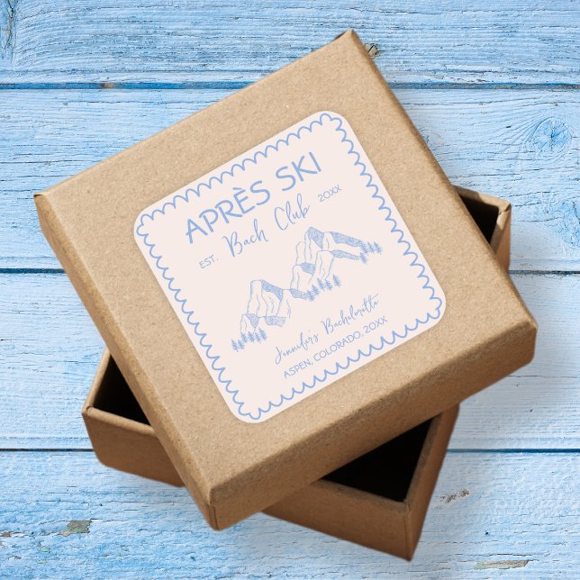 Sticker Carré Apres Ski Winter Bach Club Bachelorette (Apres Ski Winter Bach Club Bachelorette Square Sticker)