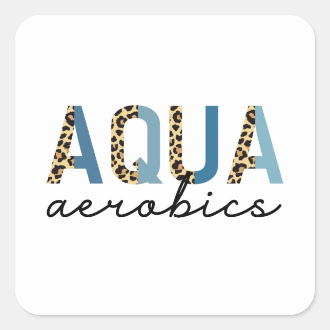 Sticker Carré Aqua Aerobics Empreinte Cheetah Livres d'aquagym (Devant)