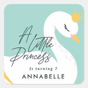 Sticker Carré Aqua girly élégante photo belle fête de cygne
