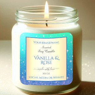 Sticker Carré Aqua Ombre Parties scintillant Emballage de produi