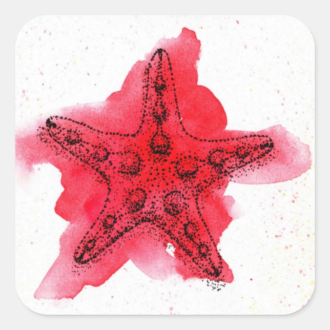Sticker Carré Aquarelle (Devant)