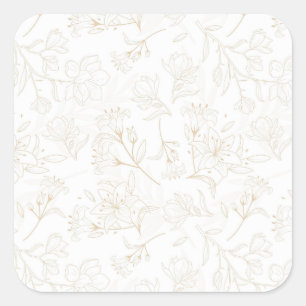 Sticker Carré Aquarelle Abstraite florale pour femmes