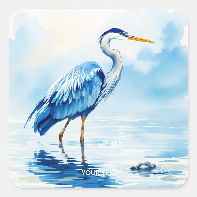 Sticker Carré Aquarelle bleu Imaginaire (Devant)
