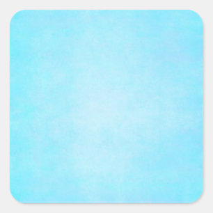 Sticker Carré Aquarelle bleu turquoise Modèle blanc