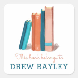 Sticker Carré Aquarelle Books