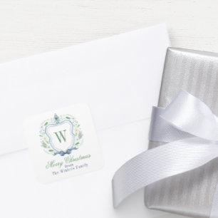 Sticker Carré Aquarelle Chinoiserie Ginger Jar Monogram Crest