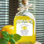 Sticker Carré Aquarelle Floral Lemons Limoncello Mariage<br><div class="desc">Elégante aquarelle Jaune Flore Verdure Citrons Fabriqué maison Limoncello Mariage Stickers</div>