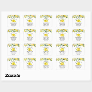Sticker Carré Aquarelle Floral Lemons Limoncello Mariage Petit