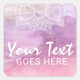 Sticker Carré Aquarelle Mandala Guérison Holistique & Spirituel