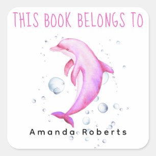 Sticker Carré Aquarelle nautique - baby shower