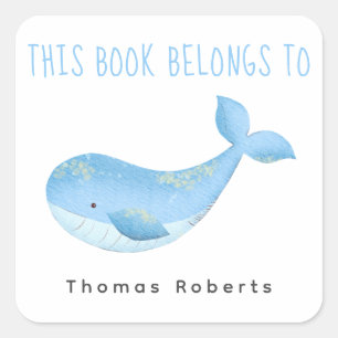 Sticker Carré Aquarelle nautique - baby shower