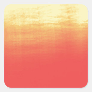Sticker Carré Aquarelle Ombre moderne rouge et jaune