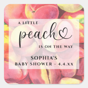 Sticker Carré Aquarelle Petite pêche est sur le chemin baby show