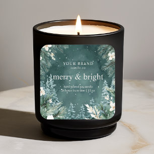 Sticker Carré "Aquarelle Pine verte