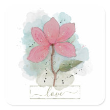 Aquarelle rose Flower Love