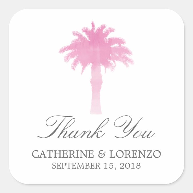 Sticker Carré Aquarelle Serene Palm Tree | MERCI (Devant)
