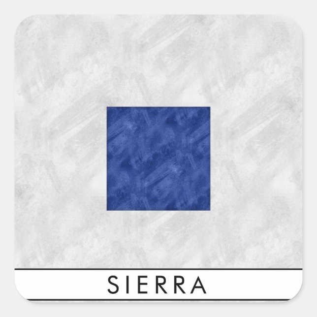 Sticker Carré Aquarelle Signal nautique Pavillon maritime (Devant)