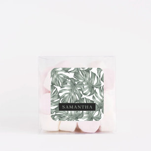 Sticker Carré Aquarelle tropicale Oasis moderne Feuille Motif