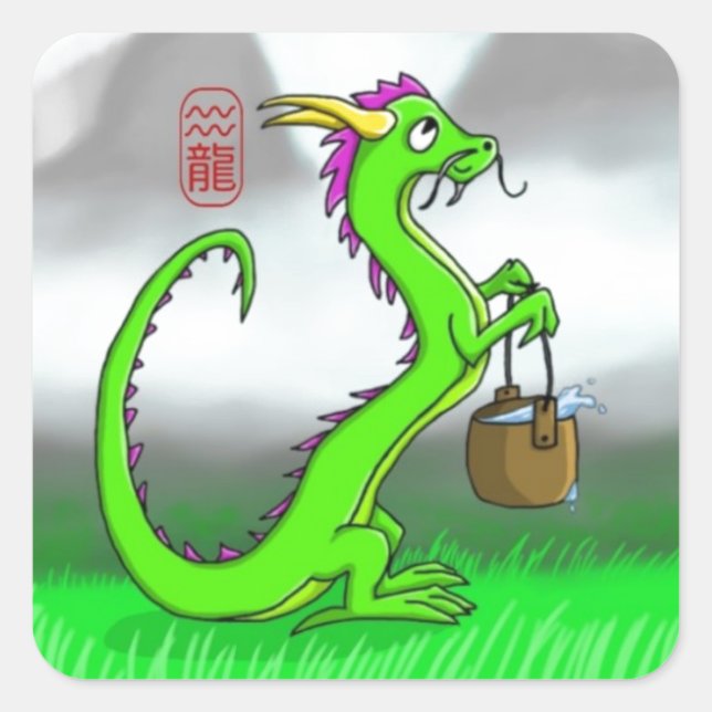 Sticker Carré Aquarius/Dragon (Devant)