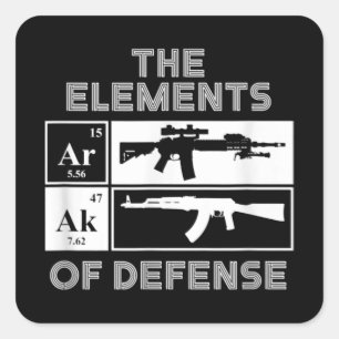 Sticker Carré AR15 AK47 Element of Defense Periodic Table