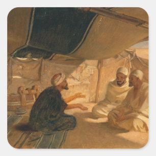 Sticker Carré Arabes dans le désert, 1871