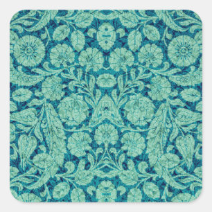 Sticker Carré Arabesque victorien, CANTARA dans Teal et Aqua