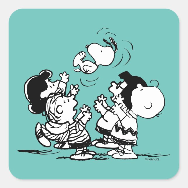 Sticker Carré Arachides Gang Lifting Snoopy (Devant)