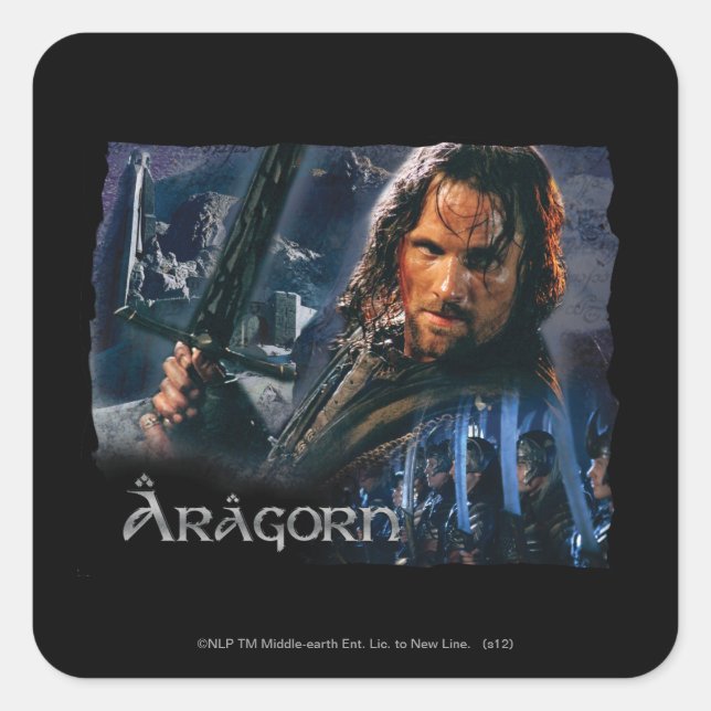 Sticker Carré Aragorn Avec Armée (Devant)