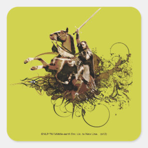 Sticker Carré Aragorn équitation d'un cheval vectoriel collage