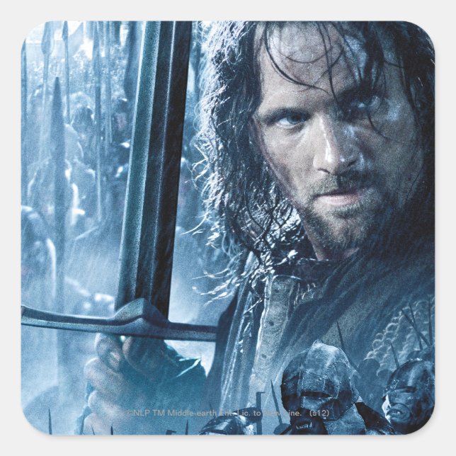 Sticker Carré Aragorn Versus Orcs (Devant)