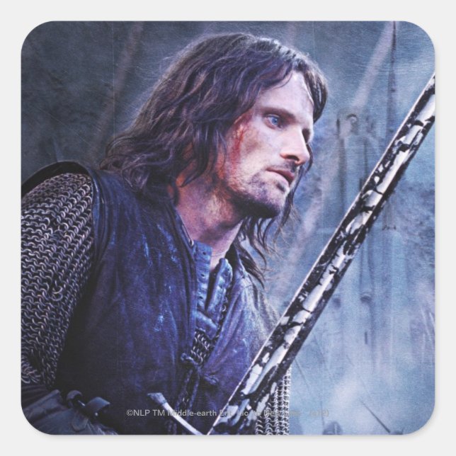 Sticker Carré Aragorn with blood (Devant)