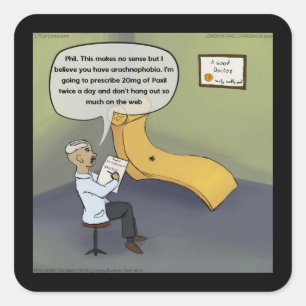 Sticker Carré Araignée En Thérapie Pour Arachnophobie