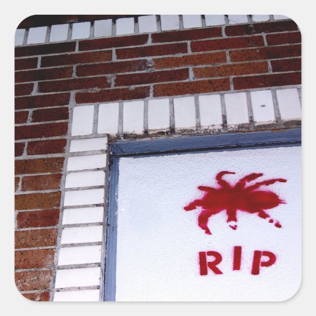 Sticker Carré araignée r.i.p. (Devant)