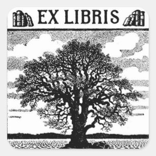 Sticker Carré Arborescence Ex Libris