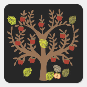 Sticker Carré Arbre Apple