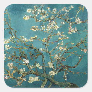 Sticker Carré Arbre d'amande en fleurs - Van Gogh