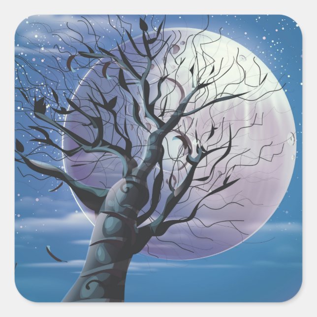 Sticker Carré Arbre de Lune (Devant)