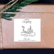 Arbre de Noël et Renne Élégants et Modernes Joyeux