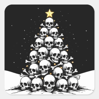 Sticker Carré Arbre de Noël gothique III
