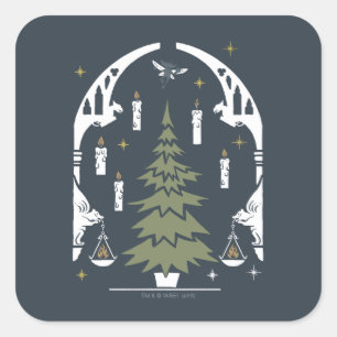 Sticker Carré Arbre de Noël magique HARRY POTTER™